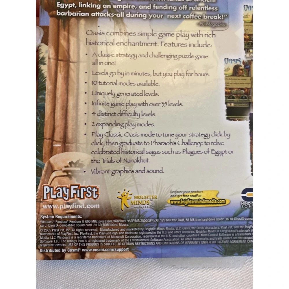 Oasis PC CD-ROM Puzzle Game‎ PlayFirst Vintage Y2K Windows CD Complete